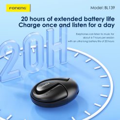 Alternative view of BL139 TWS EAR RINGS LONG BATTERY BEIGE