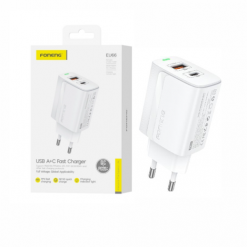 EU66 20W USB+C ENCHUFE 2 PORT CHARGER