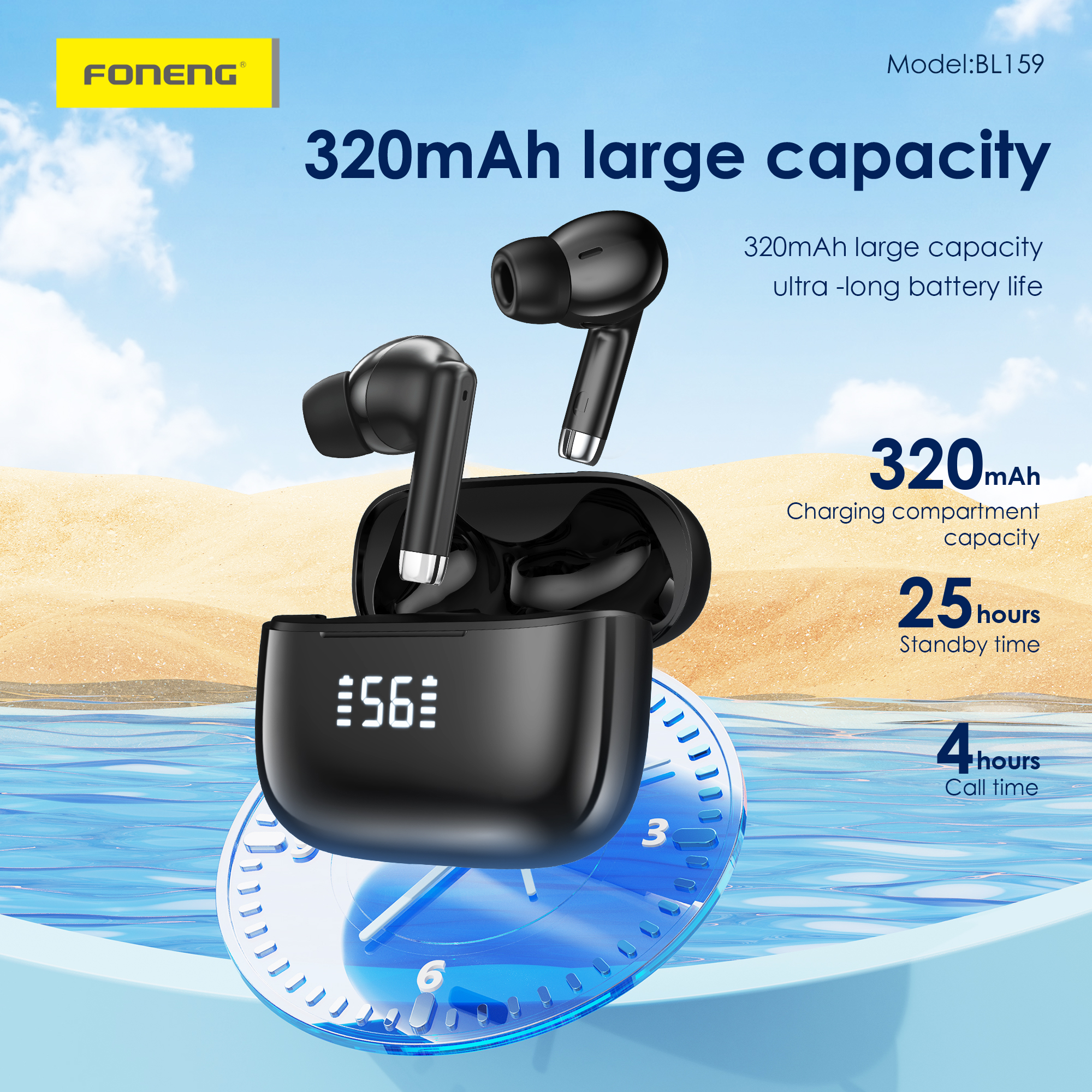 BL159 DIGITAL TWS BLUETOOTH WHITE - Image 5