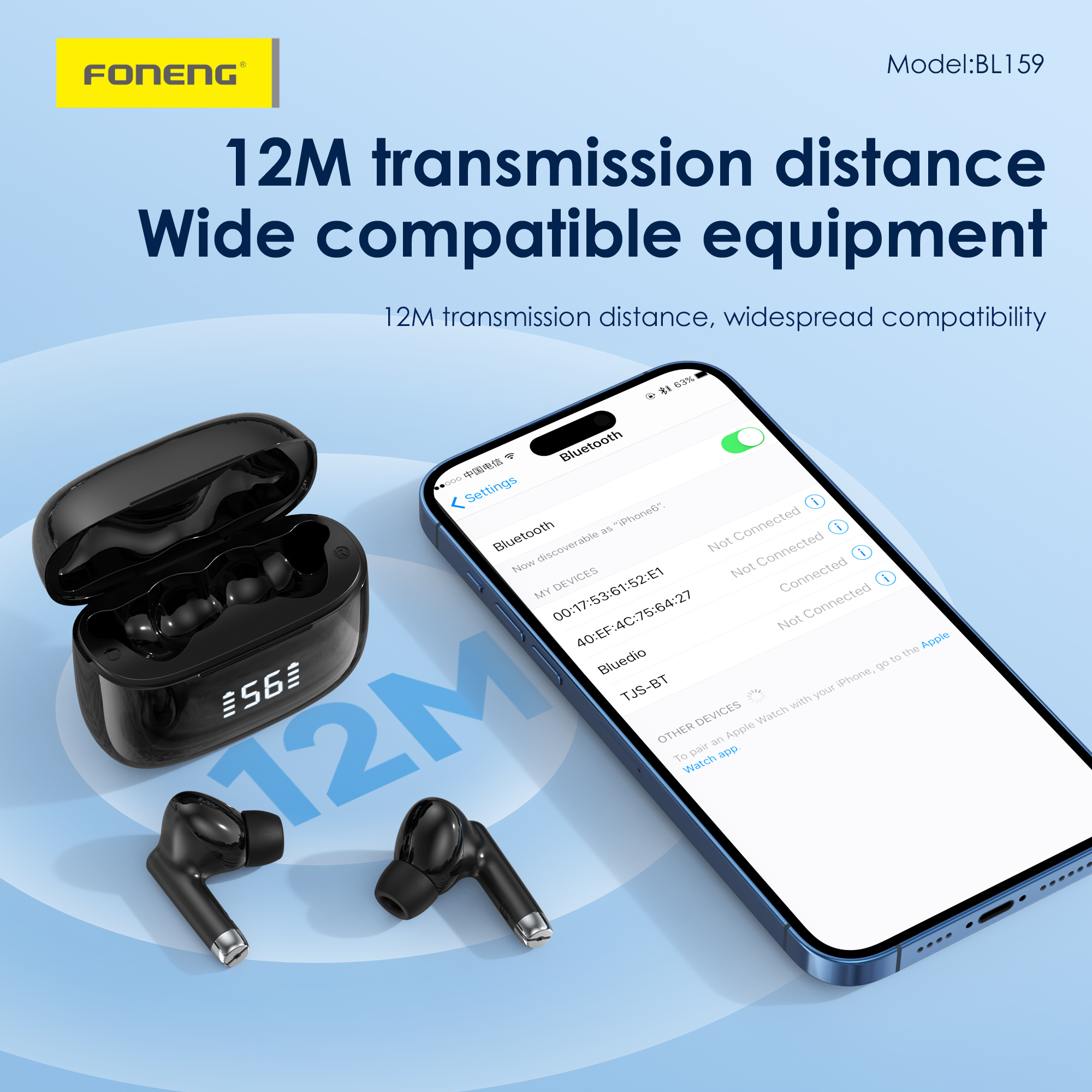 BL159 DIGITAL TWS BLUETOOTH WHITE - Image 3