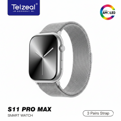 S11 PRO MAX RELOJ 3 PAIRS STRAP AMOLED DISPLAY SILVER