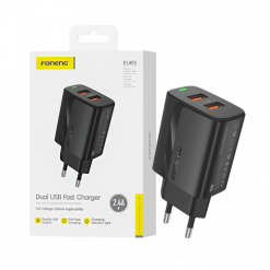 EU63 12W DUAL USB SOLO BLACK