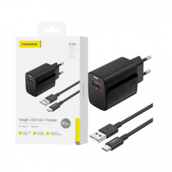 EU64 18W USB+C TAIWAN CHIP CARGADOR BLACK