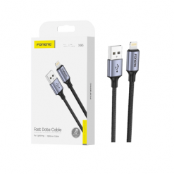 X95 3A 1.2M USB+IPH METAL BRAIDED CABLE