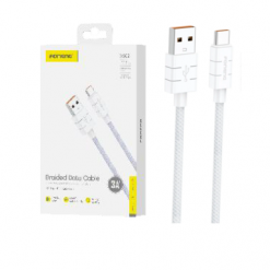 XS02 USB+C 3A CABLE TELA BLANCA