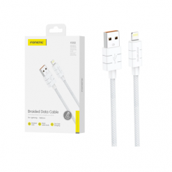 XS02 USB+IPH 3A CABLE TELA BLANCA