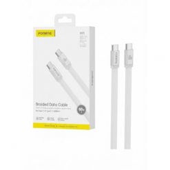 X121 60W C+C METAL HEAD FLAT BRAIDED CABLE 1.2M WHITE