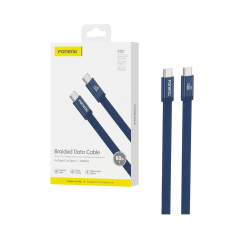 X121 60W C+C METAL HEAD FLAT BRAIDED CABLE 1.2M BLUE