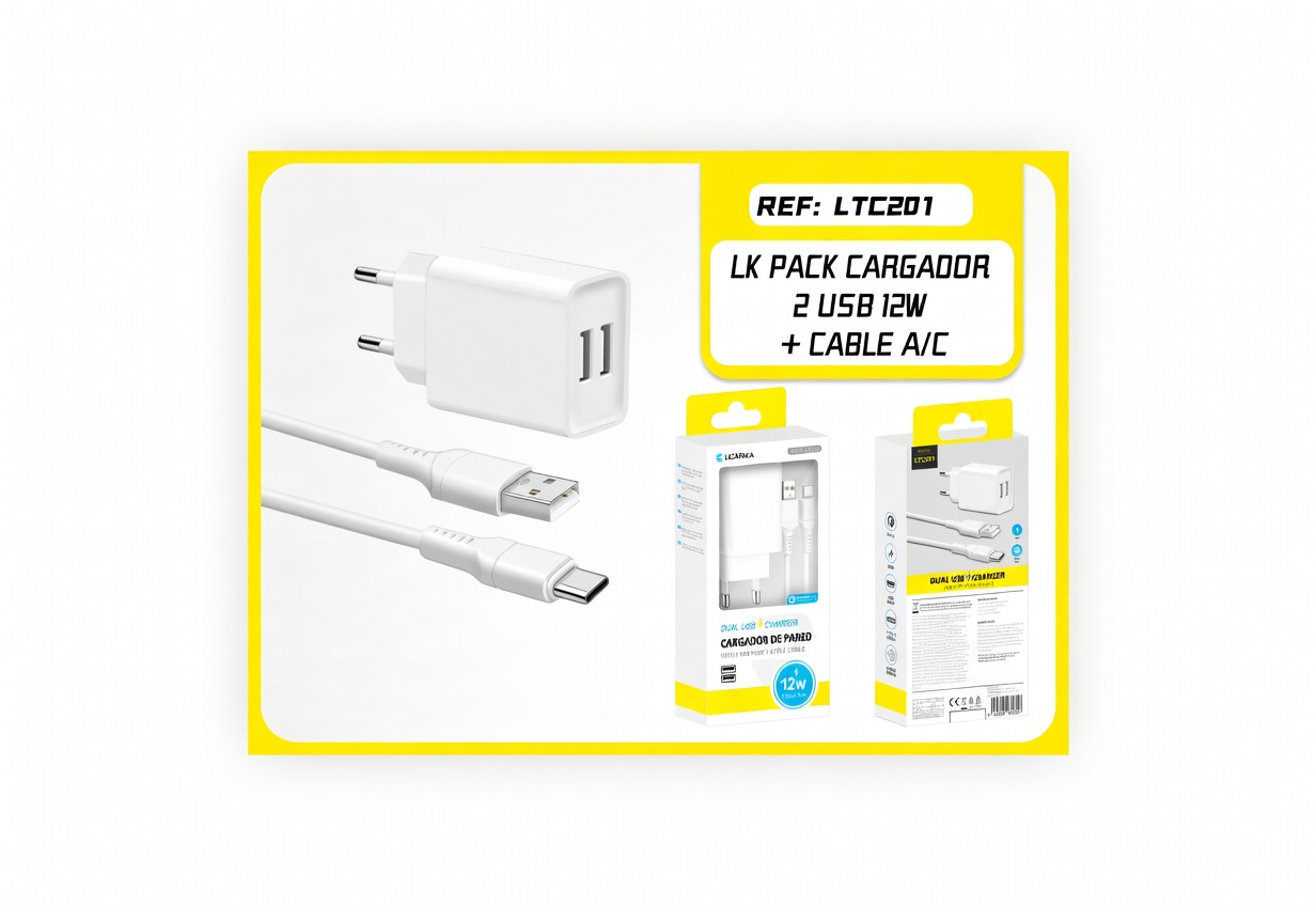LTC201 12W USB+C DUAL CHARGER