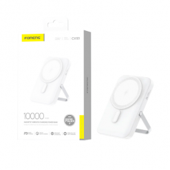 CX101 WHITE 10MIL MAGNETIC WIRELESS CHARGING POWERBANK