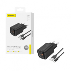 EU68 QC3.0 18W USB+C CABLE CARGA RAPIDA