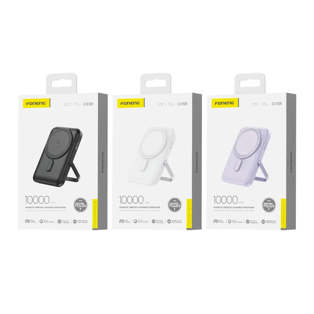 CX101 WHITE 10MIL MAGNETIC WIRELESS CHARGING POWERBANK WHITE BLACK - Image 7