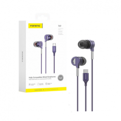 T69 TIPO C METAL RESISTENTE CABLE AURICULAR PURPLE