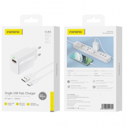 EU64 18W USB+C TAIWAN CHIP BLANCO CARGADOR