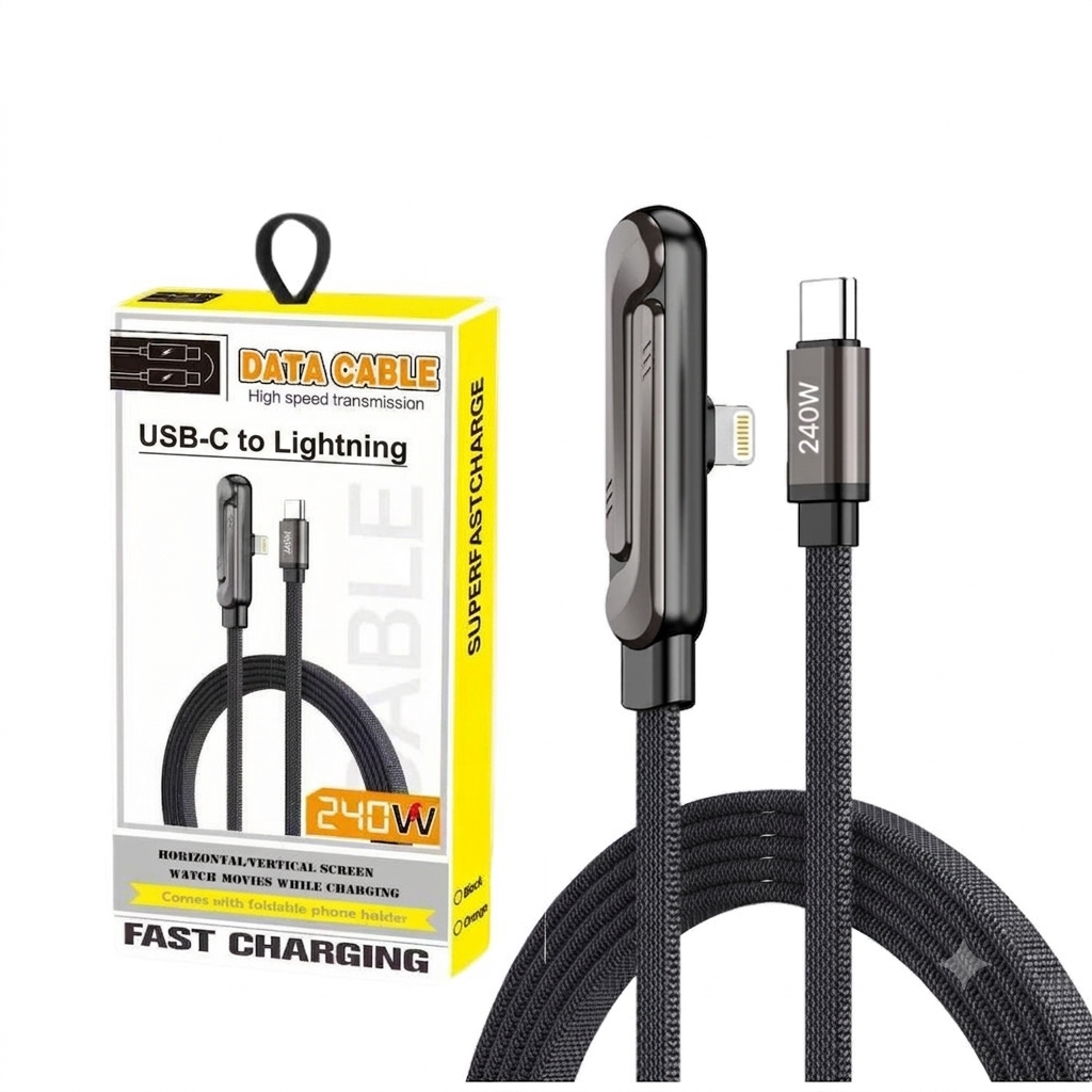 240W C+LIGHTNING PHONE HOLDER CABLE METALICO
