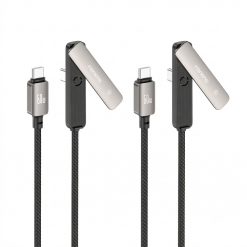 X123 60W C+C 1.2M 90° BRAIDED DATA CABLE WITH ZINC ALLOY STAND