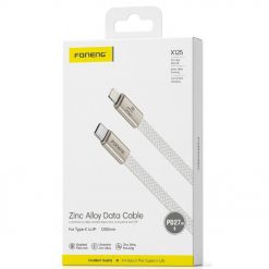 X125 27W C+LIGHTNING CABLE ULTRATHIN ZINC ALLOY BRAIDED