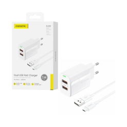 EU63 2.4A DUAL USB MICRO CABLE CARGADOR
