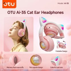 AI35 OTU CAT EARS CASCO INALAMBRICO ROSA